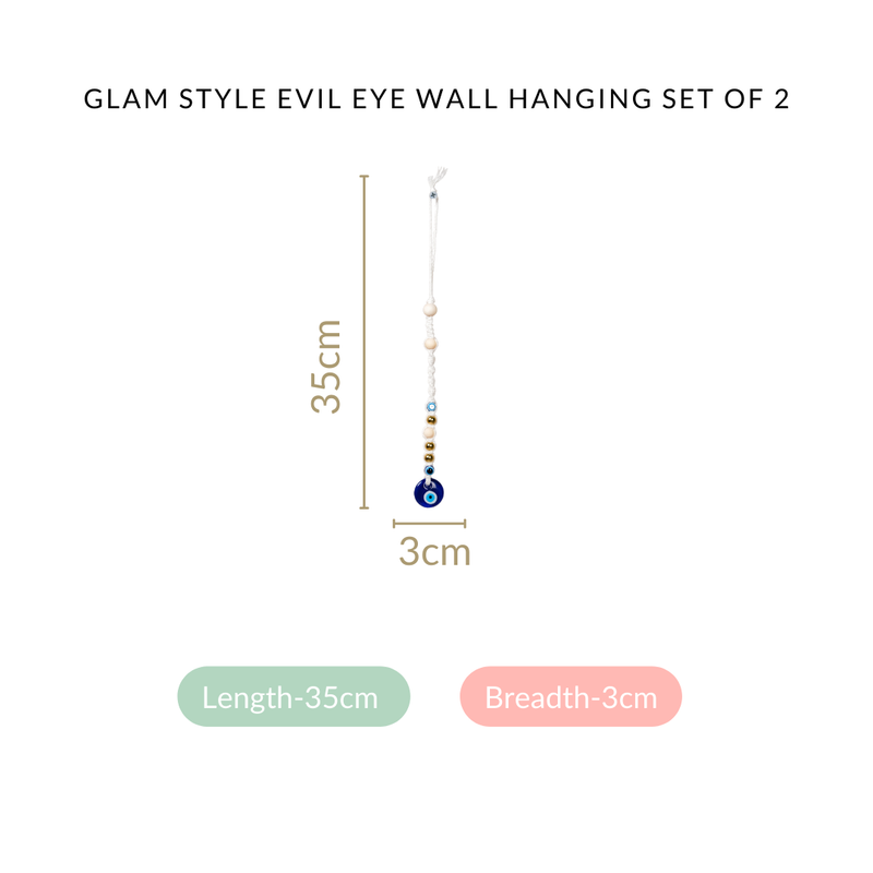 Glam Style Evil Eye Wall Hanging Trinket Set Of 2 - Evil Eye Wall Hanging, Evil Eye Trinket Set, Evil Eye Decor, Wall Hangings, Evil Eye Ornaments