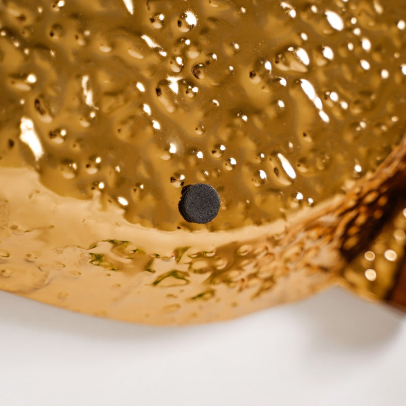 Hammered Design Oval Metal Tray Gold 13x8 Inch