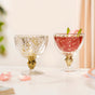 Set Of 2 Gold Confetti Filled Double Walled Wine Glass Goblet 250ml