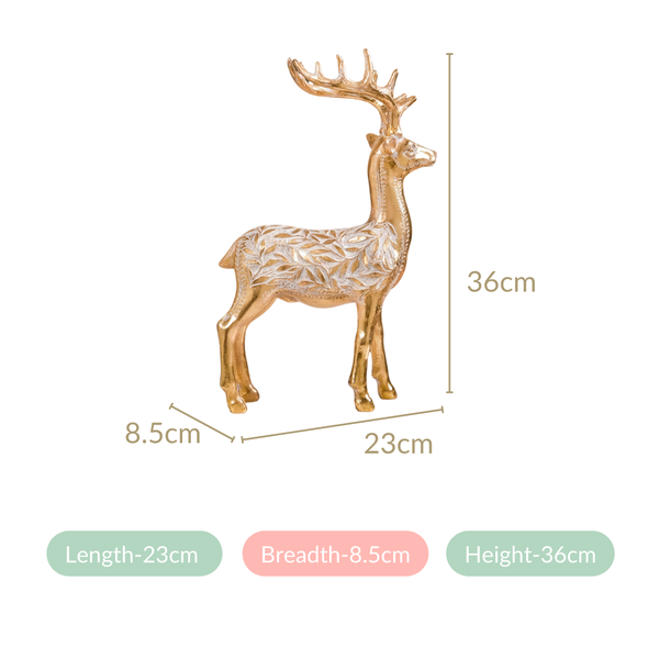 Majestic Gold Deer Showpiece For Home Decor