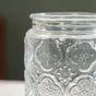 Vintage Patterned Glass Jar With Lid Set Of 4 700ml