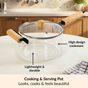 Glass Saucepan With Wooden Handle And Lid 3200ml