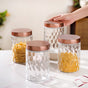 Set Of 4 Honeycomb Design Airtight Jar 1500ml