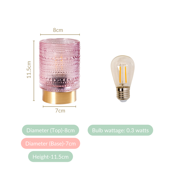 Battery Operated Bubble Glass Lamp With LED Bulb