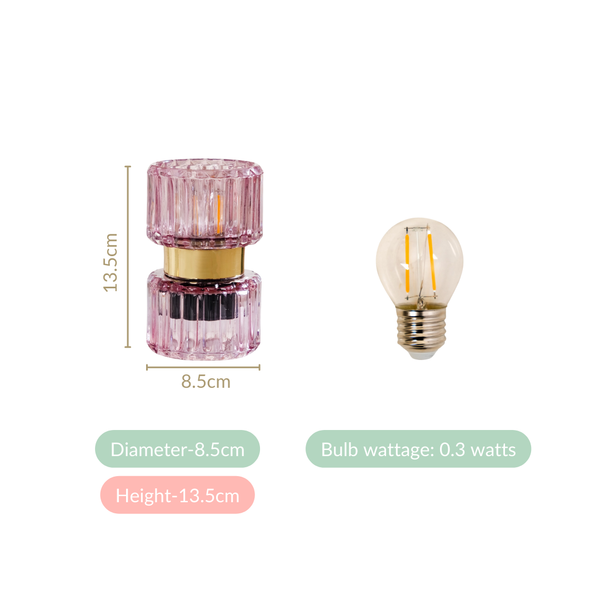 Wireless Decor Glass Lamp With LED Light Bulb