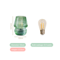 Cordless Ribbed Glass Lantern Lamp With LED Bulb