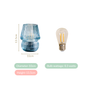 Portable LED Glass Table Lamp With Edison Light Bulb