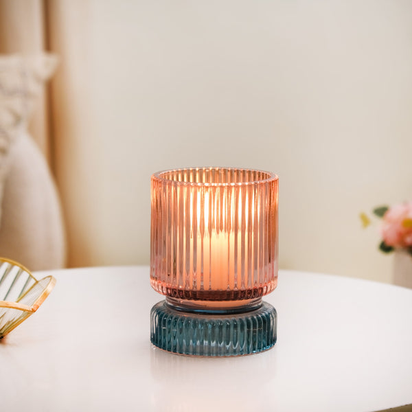 Chic Tinted Glass Tealight Candle Holder