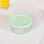 Set Of 4 Round Fluted Glass Food Storage Container With Lid