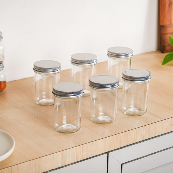 Spice Jars With Lid For Kitchen Set Of 6 250ml