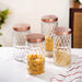 Honeycomb Glass Jar With Lid Set Of 4 1900ml