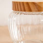 Set of 2 Ribbed Glass Jar With Lid 1600ml