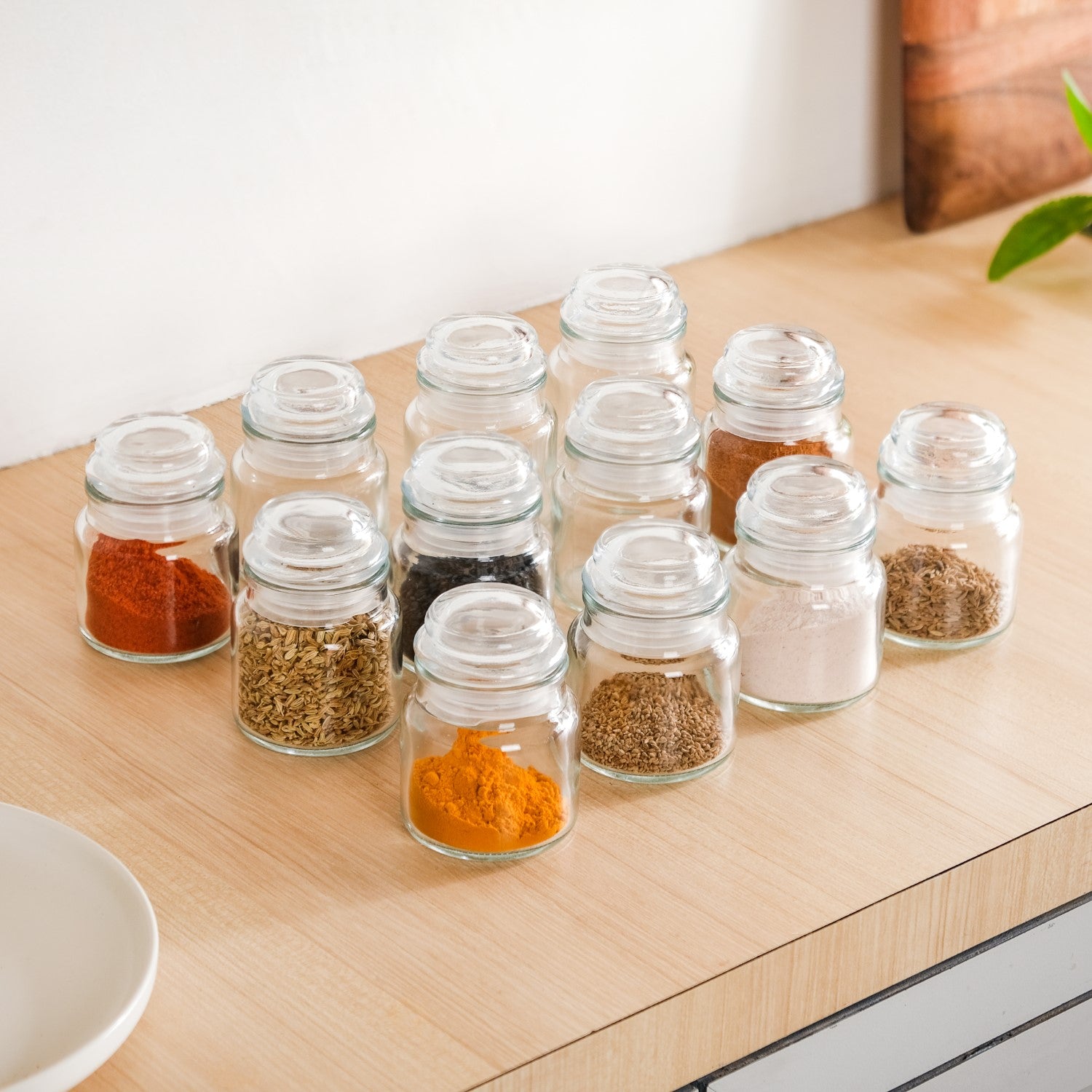 Airtight Mini Spice Jars Set Of 12 100ml - Main Image