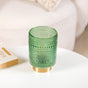 Bubble Textured Green Glass Table Lamp With LED Bulb