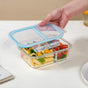 Microwave Safe Two Compartment Glass Lunch Box 600ml