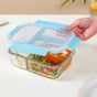 Sealed Three Compartment Glass Container Lunchbox 1000ml