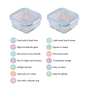 Set Of 2 Leakproof Glass Food Container With Lid 300ml