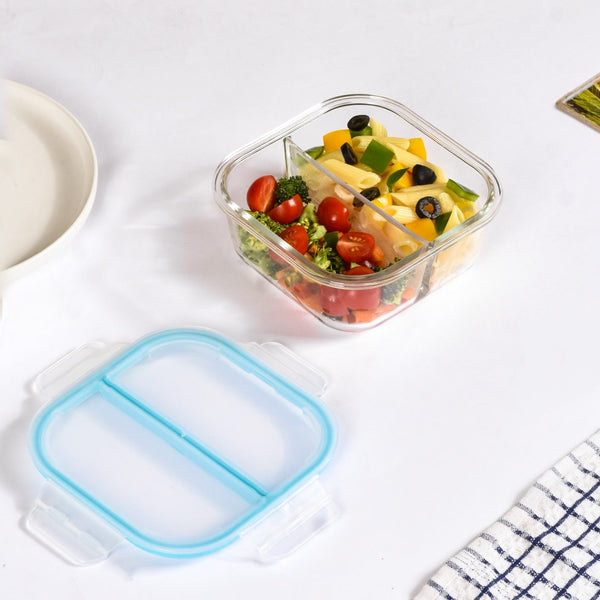 Airtight Two Section Sealed Glass Lunch Box 750ml