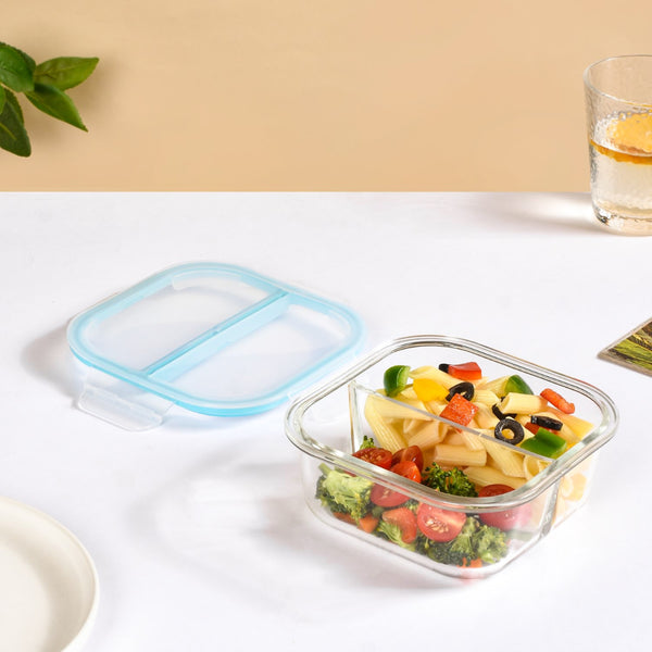 Airtight Two Section Sealed Glass Lunch Box 750ml