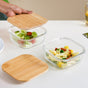 Large Airtight Glass Storage Container With Wooden Lid Set Of 2 800ml