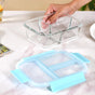 Sealed Three Compartment Glass Container Lunchbox 1000ml