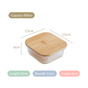 Large Airtight Glass Storage Container With Wooden Lid Set Of 2 800ml