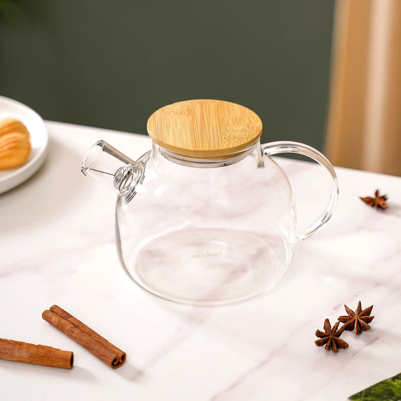 Borosilicate Glass Tea Pitcher With Lid 1000ml