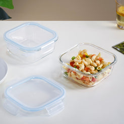 Airtight Glass Lunch Box Set Of 2 800ml