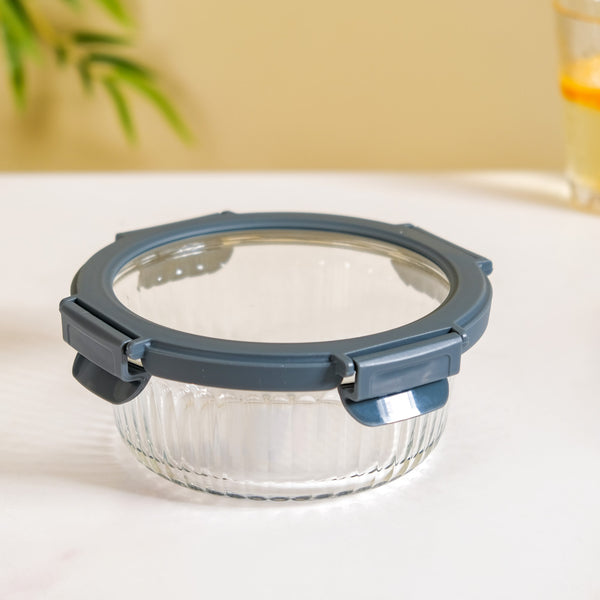 Round Glass Storage Container Box Set Of 2 Fluted 620ml Online ...