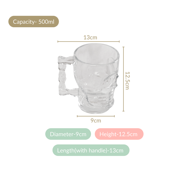 Skull Beer Mugs Set of 4 500ml