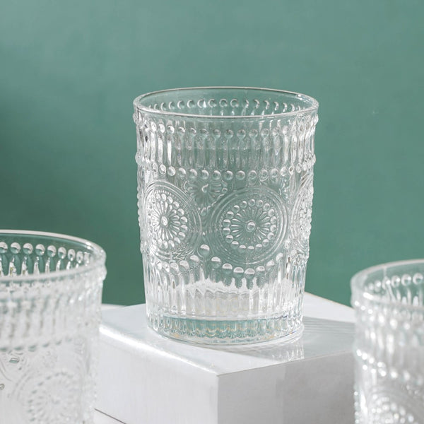 Embossed Water Glass Set of 6 250ml