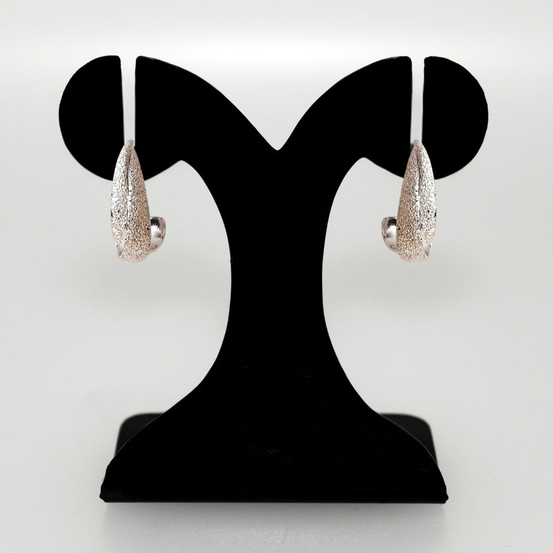 Glittery Silver Layered Drop Earrings