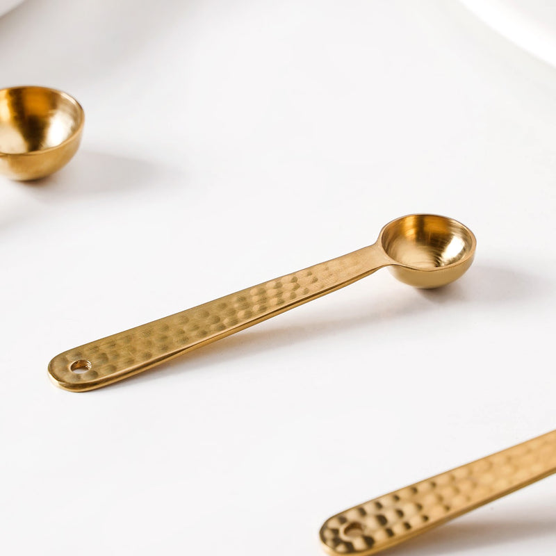 Set Of 4 Measuring Spoons With Gold Finish