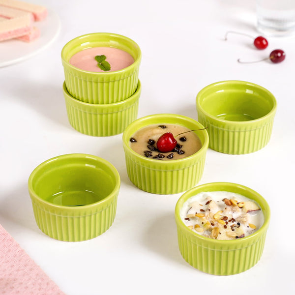 Souffle Ramekin Set Of 6 Green 150ml