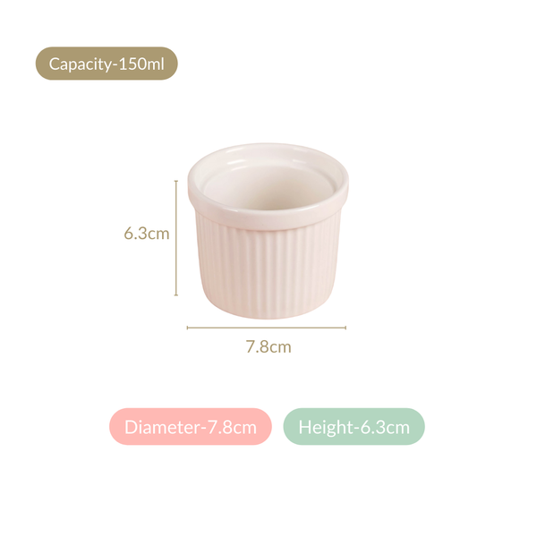 White Baking Ceramic Ramekin Set Of 6 150ml