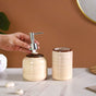 Contemporary Stoneware Bath Set Of 2 Beige And Brown