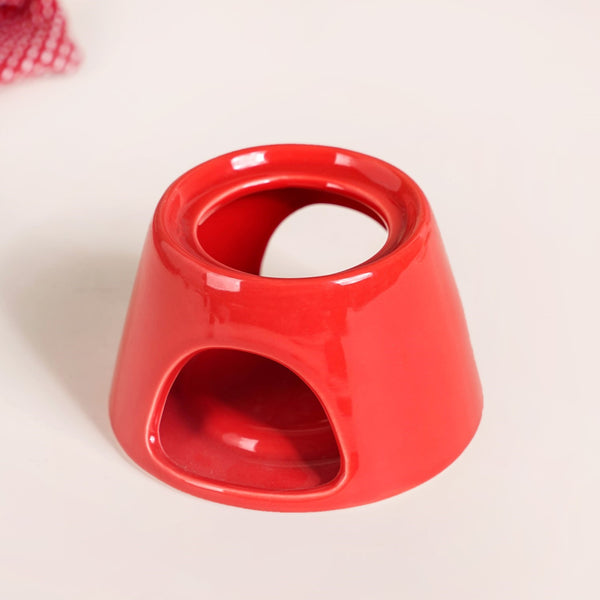 Red Heart Ceramic Fondue Set