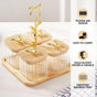 Gold Accent Jars With Stand Set Of 5 380ml