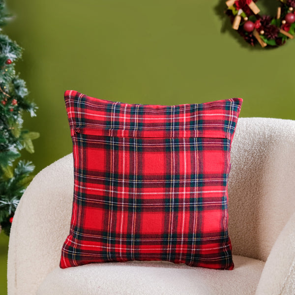 Gold Baubbles Plaid Cushion Cover 40x40cm