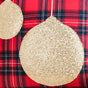 Gold Baubbles Plaid Cushion Cover 16x16 Inch