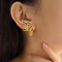 Gold Bay Leaf Cluster Chic Earrings