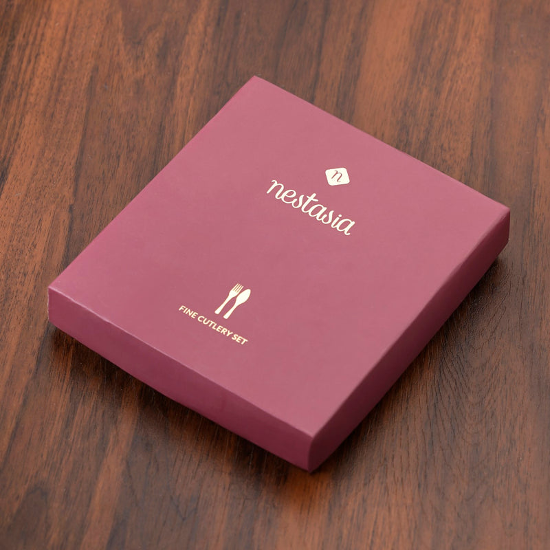 Set Of 4 Embossed Leaf Design Dessert Spoons