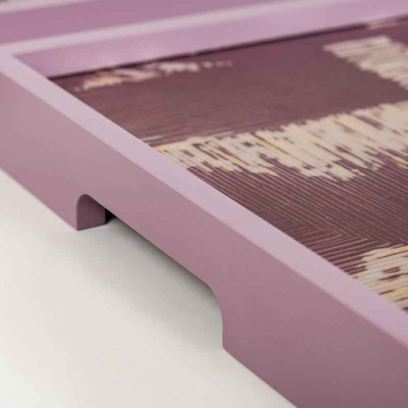 Modern Abstract Art Tray Set Of 2 Purple