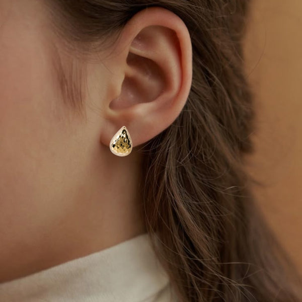 Gold Dew Geometric Studs