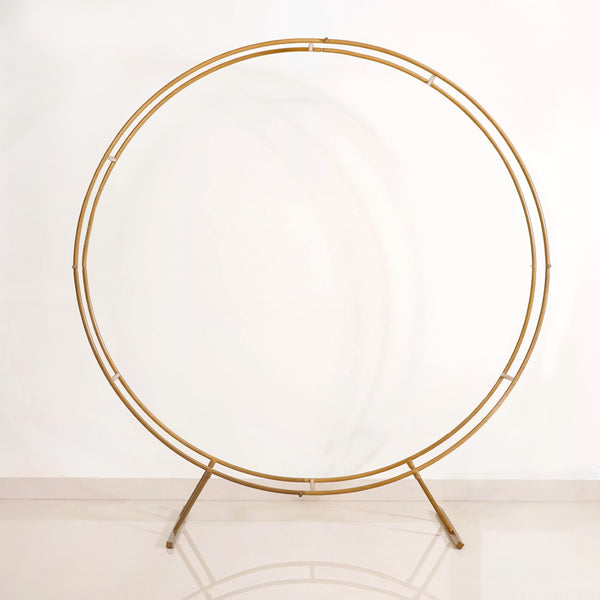 Gold Double Ring Backdrop Metal Frame For Party Decoration 99 Inch