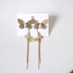 Gold Flutter Tassel Earrings