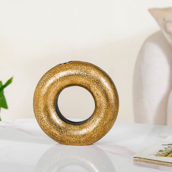 Gold Donut Showpiece Vase