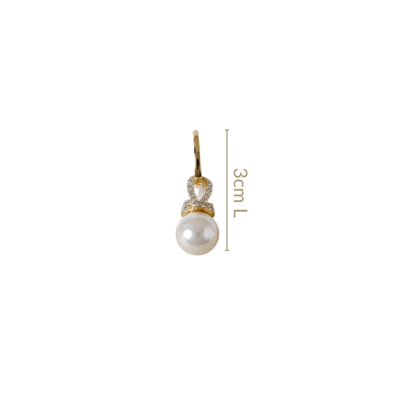Gold Halo Pearl Drop Earrings