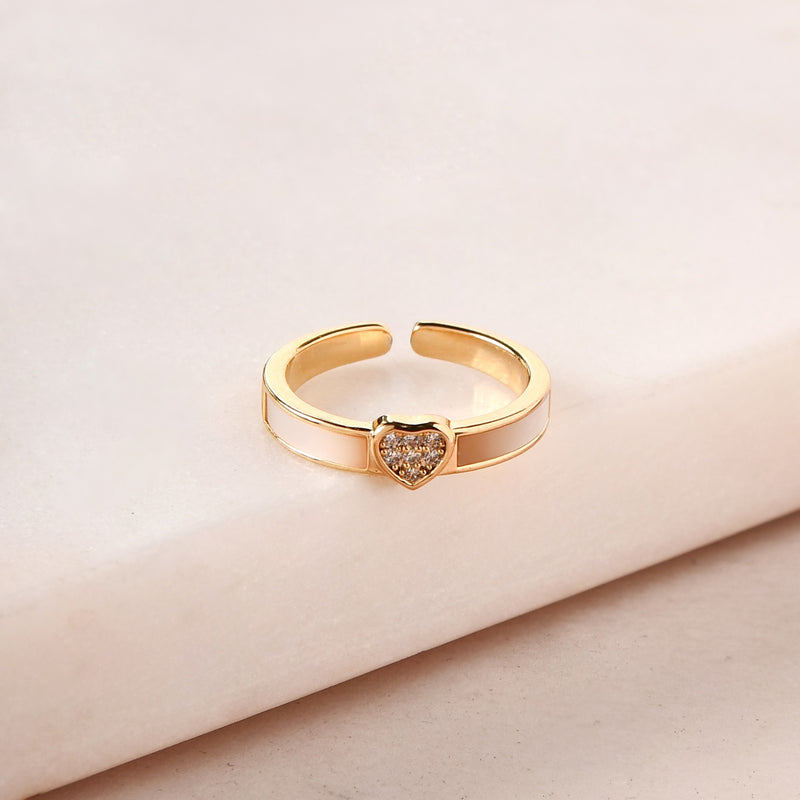 Eternal Spark Gold Heart Ring