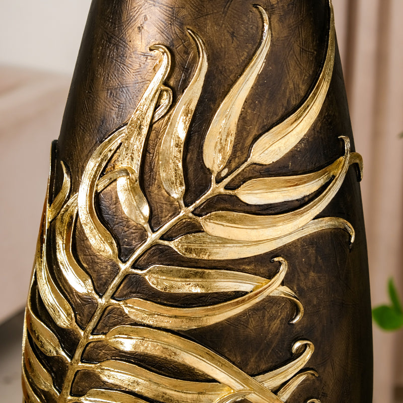 Gold Leaf Sculpted Flower Vase